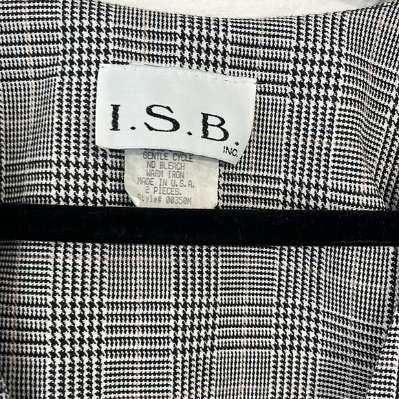 1990s Checkered Houndstooth Blazer – Vintage Charm with Faux Pearl Detail #410 - Picture 6 of 7